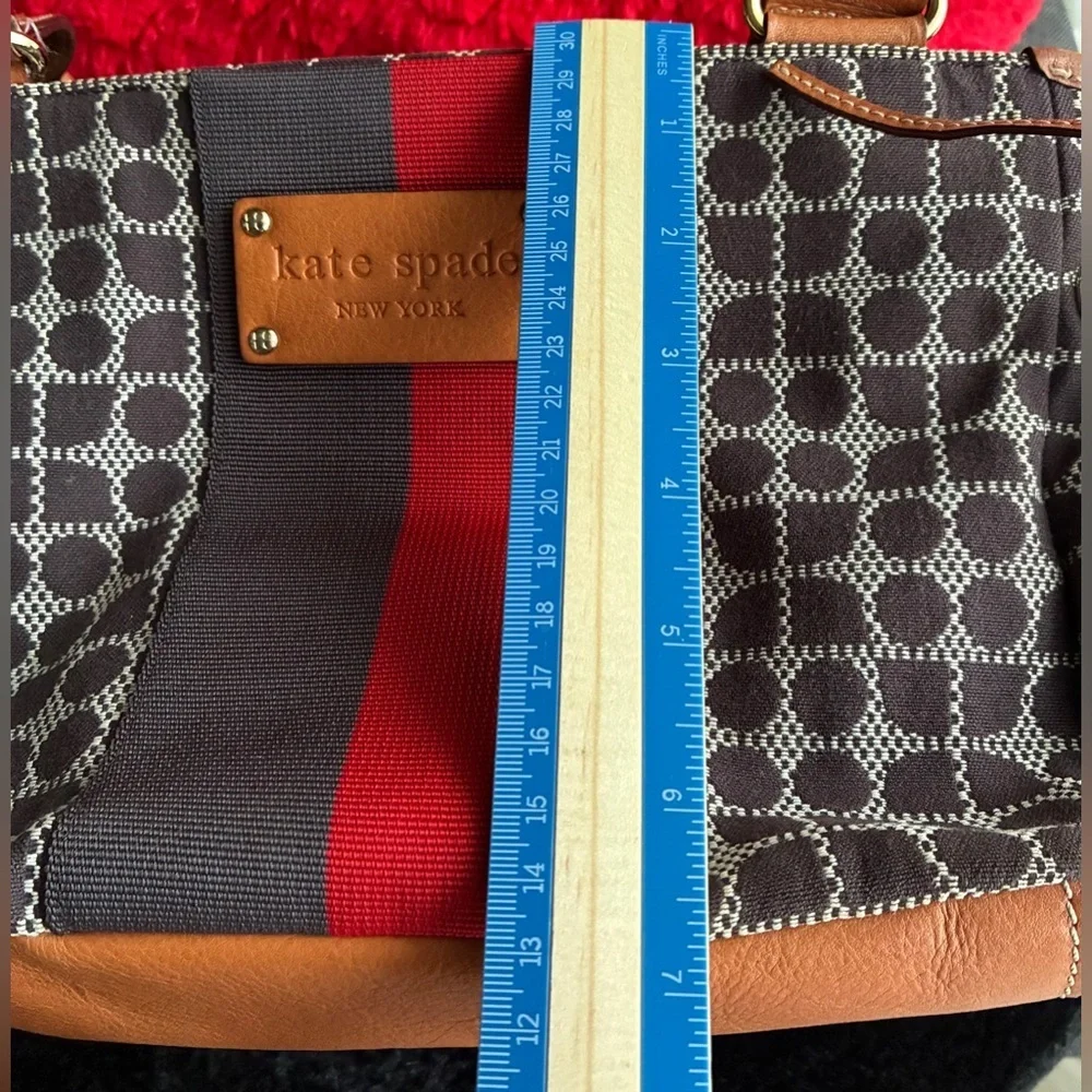 Kate Spade Brown and Red Geometric Shoulder Bag